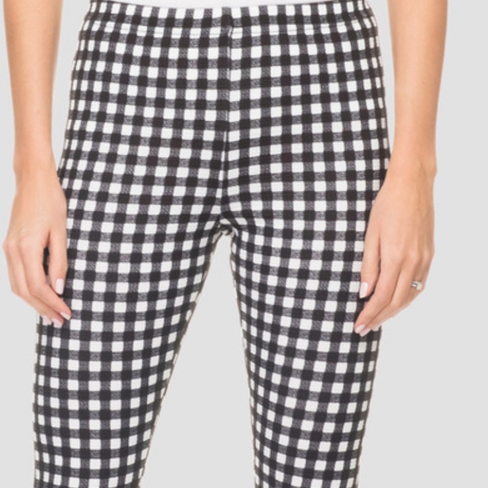 Joseph Ribkoff 10 Legging Gingham Midrise Pull On Ankle Length Skinny Pant Plaid